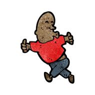 cartoon man giving thumbs up sign N25