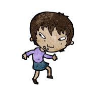 cartoon girl tiptoeing N3