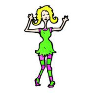 cartoon disco woman N3