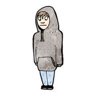 cartoon teenager in hooded sweatshirt N8