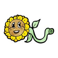 retro sunflower cartoon N6