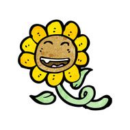 retro sunflower cartoon N7