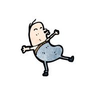 funny bulging bean shaped man cartoon N3