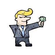 cartoon man with cash