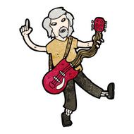 cartoon old guitar player N5