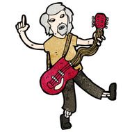 cartoon old guitar player N6