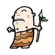 cartoon tribal man N17