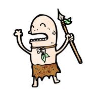 cartoon tribal man N19