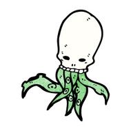 cartoon tentacle skull monster N7