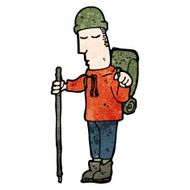 cartoon camping man
