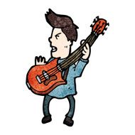 cartoon electric guitar player N6