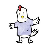 cartoon chicken in t shirt N2