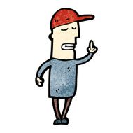 cartoon man in cap with idea N2