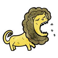 cartoon roaring lion N6