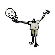 cartoon skeleton holding skull N2