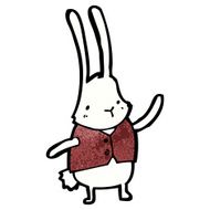 cartoon white rabbit in waistcoat N2