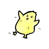 cartoon little yellow bird N9