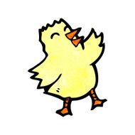 cartoon little yellow bird N10