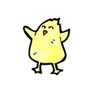 cartoon little yellow bird N12