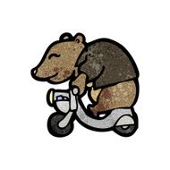 cartoon bear on scooter N2