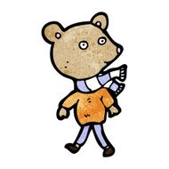 cartoon bear wearing scarf N2
