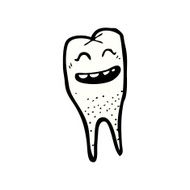 cartoon happy tooth N49