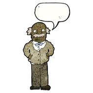 cartoon old man with speech bubble N28
