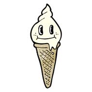 cartoon happy ice cream cone N2
