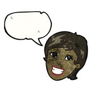 cartoon grinning advert face woman