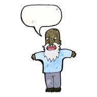 cartoon bearded old man with speech bubble N48