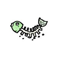 Cartoon Fish Bones N22