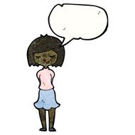 cartoon girl with speech bubble N29