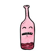 red wine bottle cartoon character N7