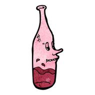 red wine bottle cartoon character N8
