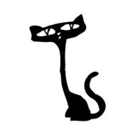 spooky black cat cartoon N3