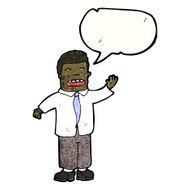 cartoon waving office man