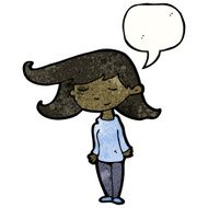 cartoon girl with speech bubble N30