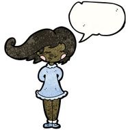 cartoon girl with speech bubble N31