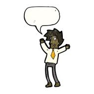 cartoon happy man with speech bubble N554