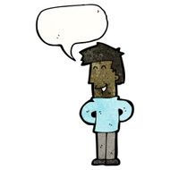 cartoon happy man with speech bubble N555