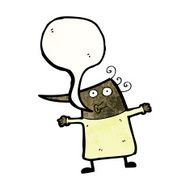 cartoon impressed old woman