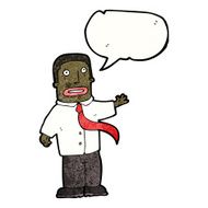 cartoon businessman with speech bubble N3