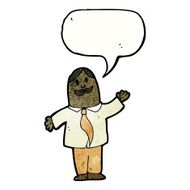 cartoon mustache man with speech bubble N14