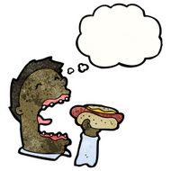 cartoon man eating hotdog