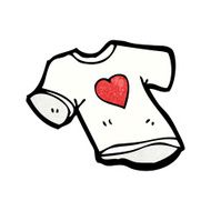 love heart tee shirt cartoon N4