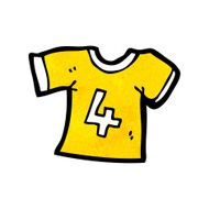 cartoon sports shirt with number four