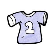 cartoon sports shirt with number two