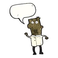 cartoon happy man with speech bubble N557