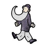 cartoon old man dancing N4