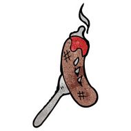 cartoon sausage on fork N9